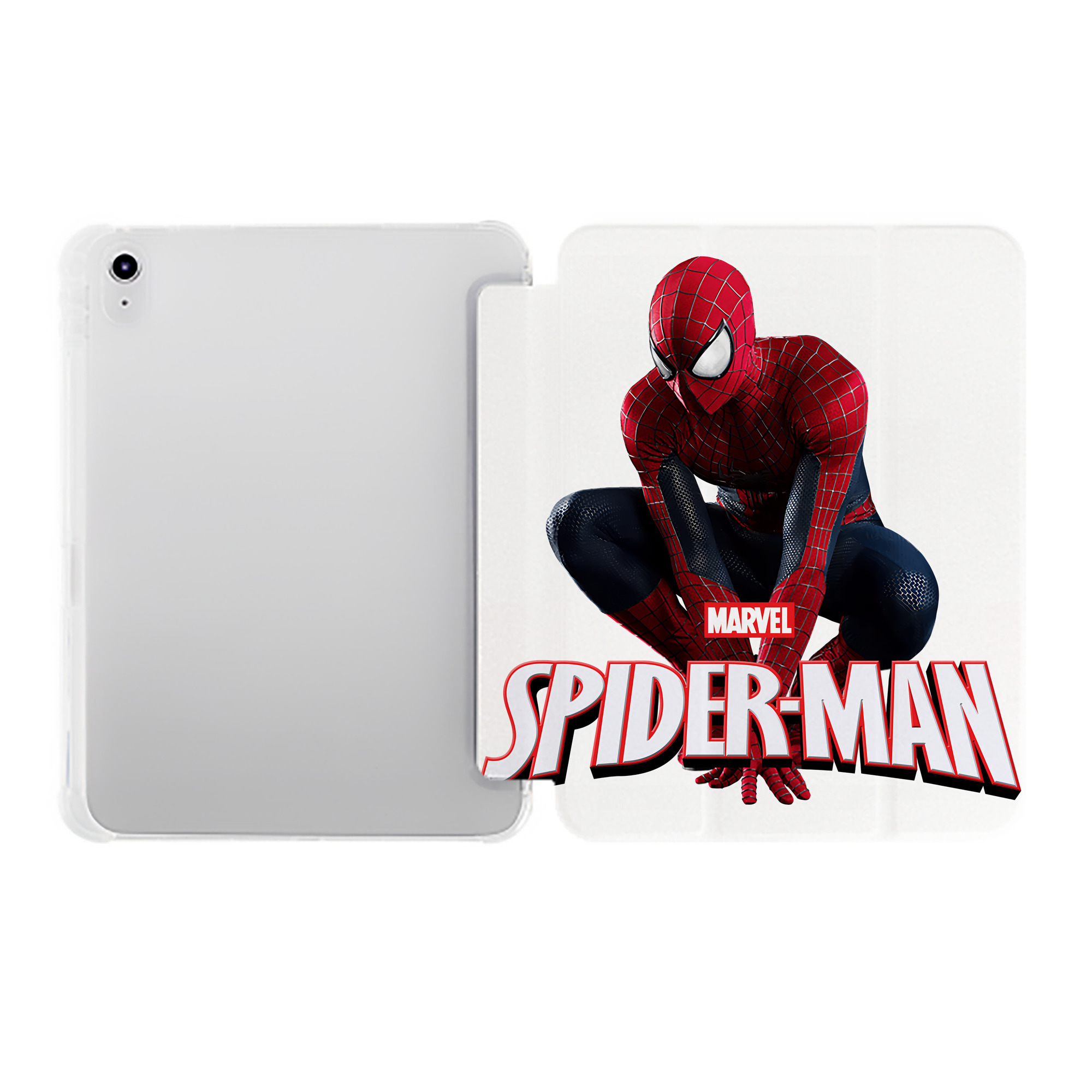 （画像用） Spider Man スパイダーマン IPad ケース ペン収納付き 三つ折りスタンド PUレザー×シリコン 対応機種9.5/10.5/10.9インチ